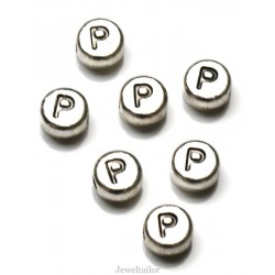 NEW! 1 Letter P Quality Silver Plated Round Alphabet Bead 7mm ~ Ideal For Occasion Name Bracelets, Card Making & Other Craft Activities